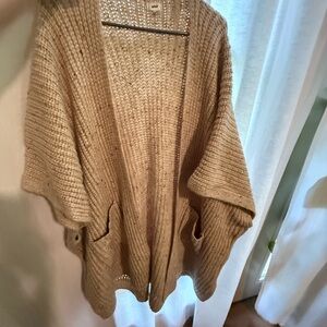 Aerie Oversized Cozy Beige Knit Sweater